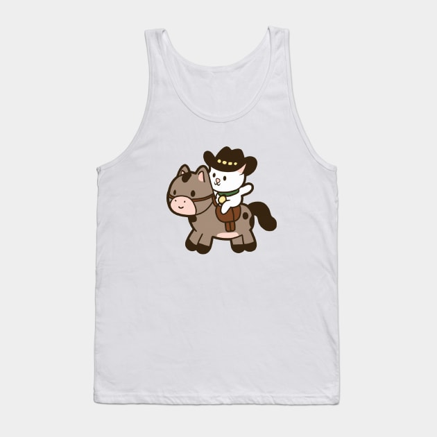 Cowboy Cat Riding Horse Tank Top by Daytone